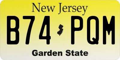 NJ license plate B74PQM