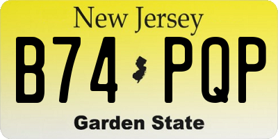 NJ license plate B74PQP