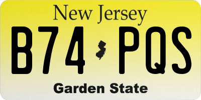 NJ license plate B74PQS