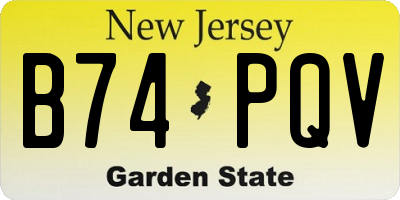 NJ license plate B74PQV