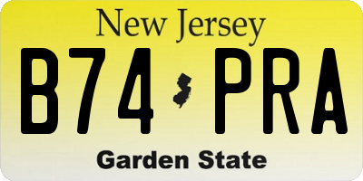 NJ license plate B74PRA