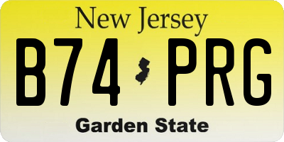 NJ license plate B74PRG