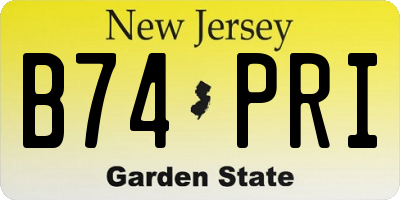 NJ license plate B74PRI