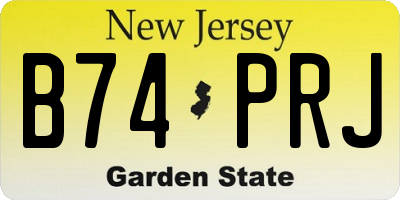 NJ license plate B74PRJ