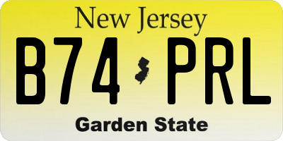 NJ license plate B74PRL
