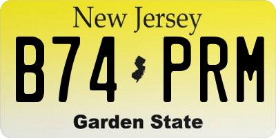 NJ license plate B74PRM