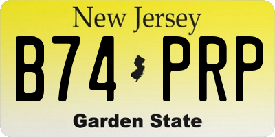 NJ license plate B74PRP