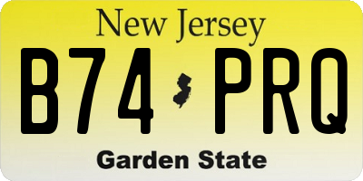 NJ license plate B74PRQ
