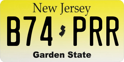 NJ license plate B74PRR