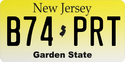 NJ license plate B74PRT