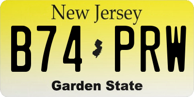 NJ license plate B74PRW