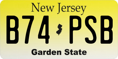 NJ license plate B74PSB