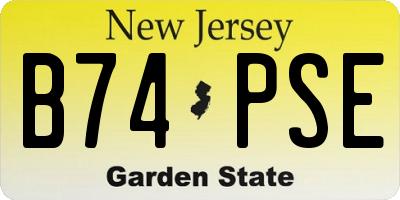 NJ license plate B74PSE