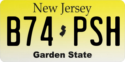 NJ license plate B74PSH