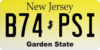 NJ license plate B74PSI