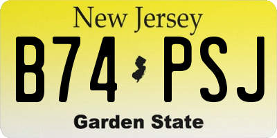 NJ license plate B74PSJ