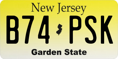 NJ license plate B74PSK