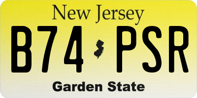 NJ license plate B74PSR