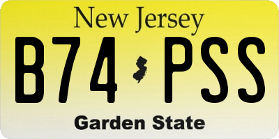 NJ license plate B74PSS