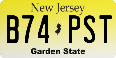 NJ license plate B74PST