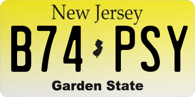 NJ license plate B74PSY
