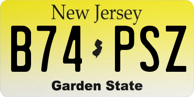 NJ license plate B74PSZ