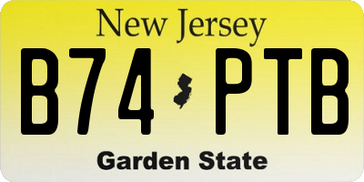 NJ license plate B74PTB