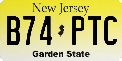 NJ license plate B74PTC