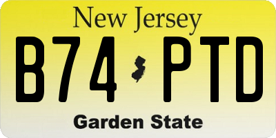 NJ license plate B74PTD