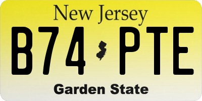 NJ license plate B74PTE