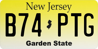 NJ license plate B74PTG