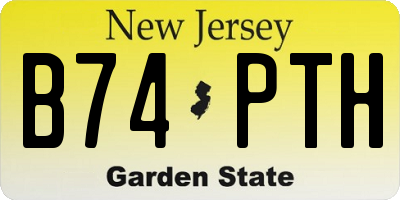 NJ license plate B74PTH