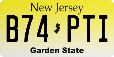 NJ license plate B74PTI