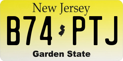 NJ license plate B74PTJ