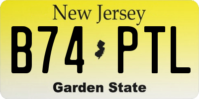 NJ license plate B74PTL