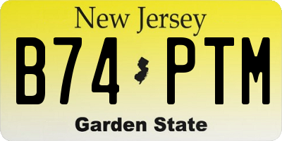 NJ license plate B74PTM
