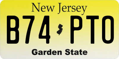 NJ license plate B74PTO