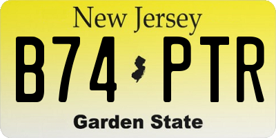 NJ license plate B74PTR