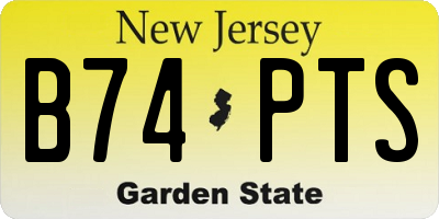 NJ license plate B74PTS