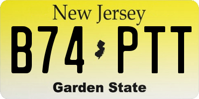 NJ license plate B74PTT
