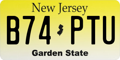 NJ license plate B74PTU