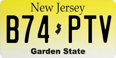 NJ license plate B74PTV