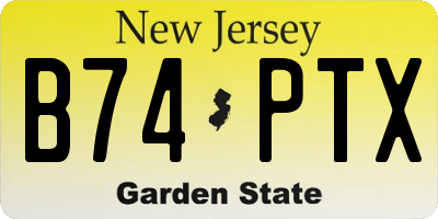 NJ license plate B74PTX