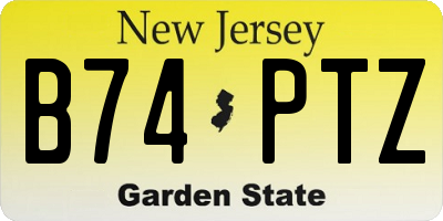 NJ license plate B74PTZ