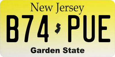 NJ license plate B74PUE