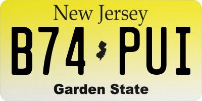 NJ license plate B74PUI
