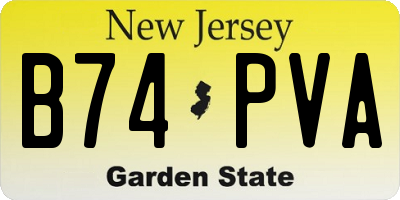 NJ license plate B74PVA