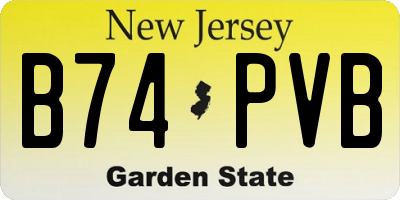 NJ license plate B74PVB