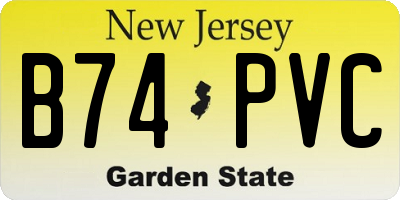 NJ license plate B74PVC