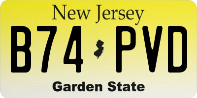 NJ license plate B74PVD